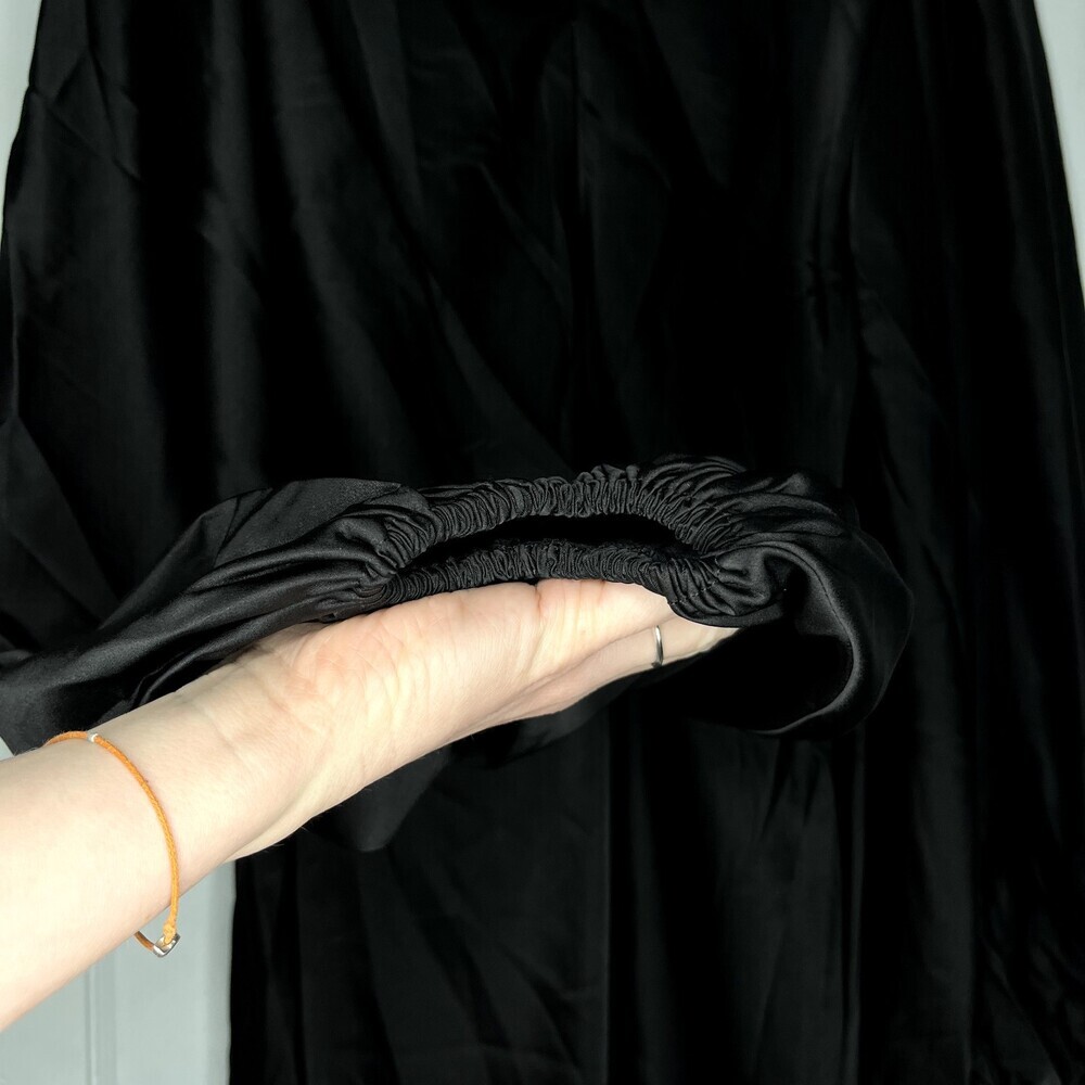 Jagger & Stone The Liv Mini Dress Womens 8 Black Satin Balloon Long Sleeve NWT - Picture 16 of 16